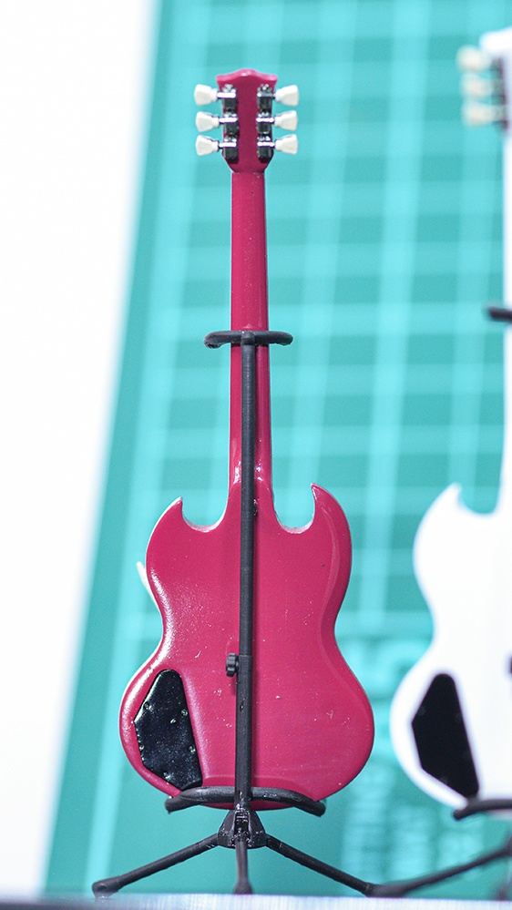 1/12 エレキギター(SGタイプ) 3Dプリンタ出力未塗装キット (1/6もあり)