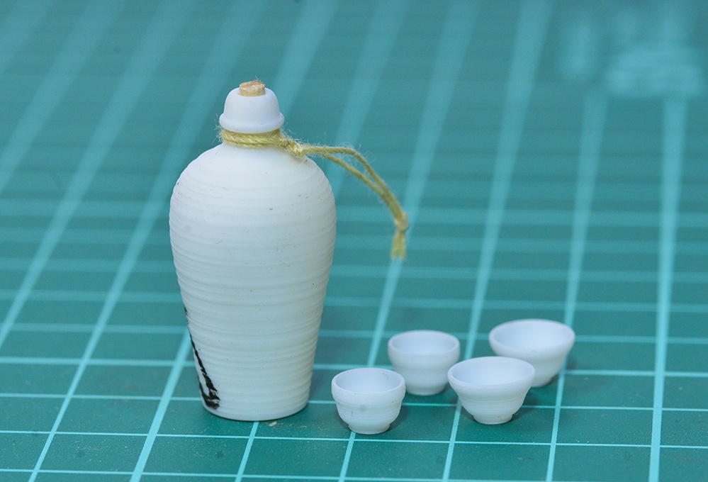 1/12 通い徳利 3Dプリンタ出力未塗装キット(1/10,1/24,1/35,1/45もあり)