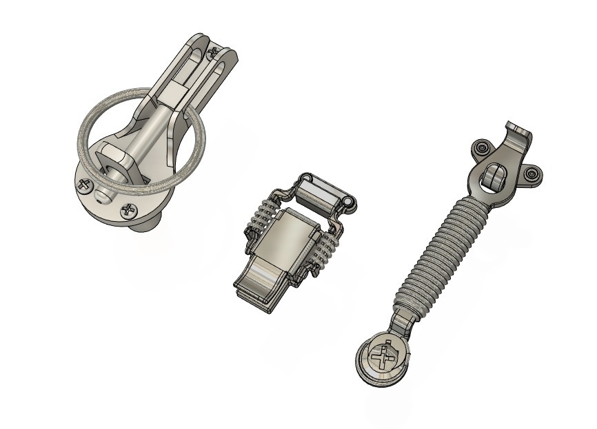 1/24 ボンピン、トランクフック、トランクスプリング 3Dプリンタ出力未塗装パーツ