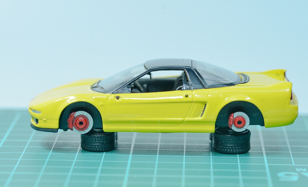 1/43 5スポークホイール(タイヤ、ブレーキセット) 19インチ10J相当 3Dプリンタ出力未塗装キット (1/32もあり)