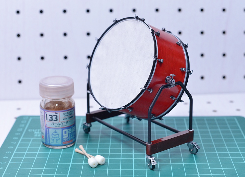 1/12 コンサートバスドラム 3Dプリンタ出力未塗装キット