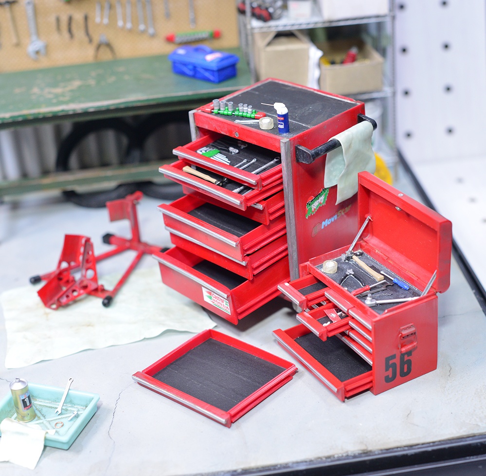 1/12 ツールキャビネット、ツールチェスト 工具箱 3Dプリンタ出力未塗装パーツ