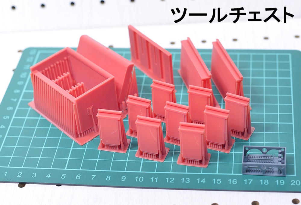 1/12 ツールキャビネット、ツールチェスト 工具箱 3Dプリンタ出力未塗装パーツ