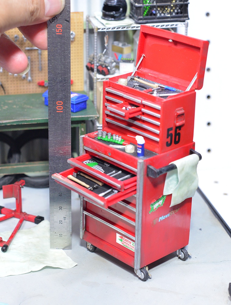 1/12 ツールキャビネット、ツールチェスト 工具箱 3Dプリンタ出力未塗装パーツ