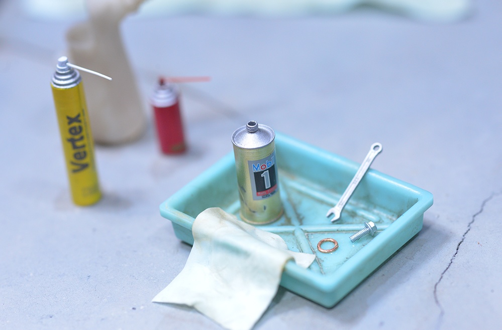 1/12 オイル缶(1L缶、4L缶、一斗缶、ペール缶セット) 3Dプリンタ出力未塗装パーツ