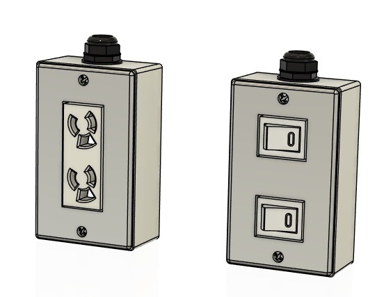 1/12 壁スイッチ、コンセントボックス(各2個セット) 3Dプリンタ出力未塗装パーツ