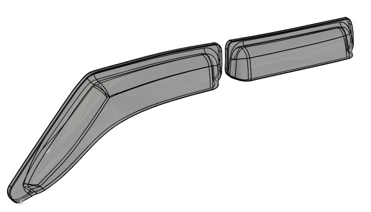 1/24 ドアバイザー(ハイラックスダブルキャブ用) 3Dプリンタ出力未塗装パーツ