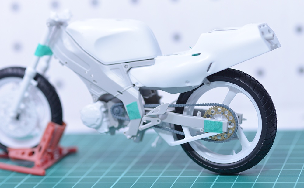 1/12 TZR250(3MA)用チェーン、スプロケットセット 3Dプリンタ出力未塗装キット