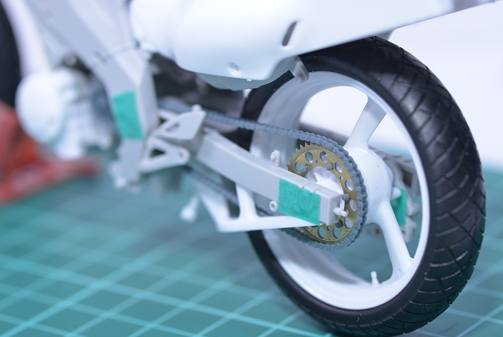 1/12 TZR250(3MA)用チェーン、スプロケットセット 3Dプリンタ出力未塗装キット