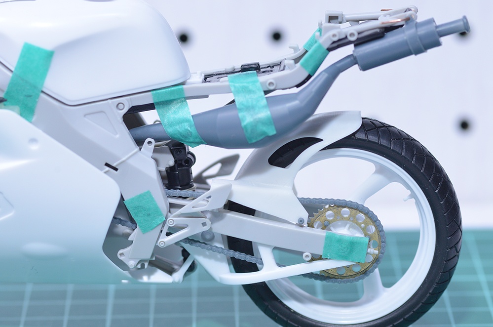 1/12 TZR250(3MA)用リアインナーフェンダー 3Dプリンタ出力未塗装キット