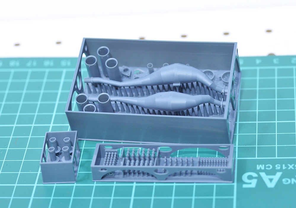 1/12 TZR250(3MA)用社外チャンバー、マフラー(レーシングチャンバー) 3Dプリンタ出力未塗装キット