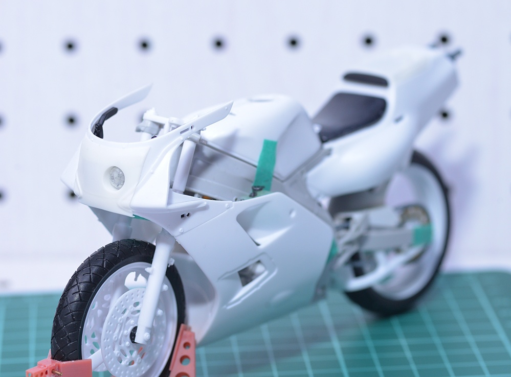 1/12 TZR250(3MA)用ライトカバー 耐久仕様風 3Dプリンタ出力未塗装キット