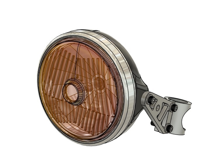 1/12 オートバイ用汎用ヘッドライト&ライトステー 3Dプリンタ出力未塗装キット