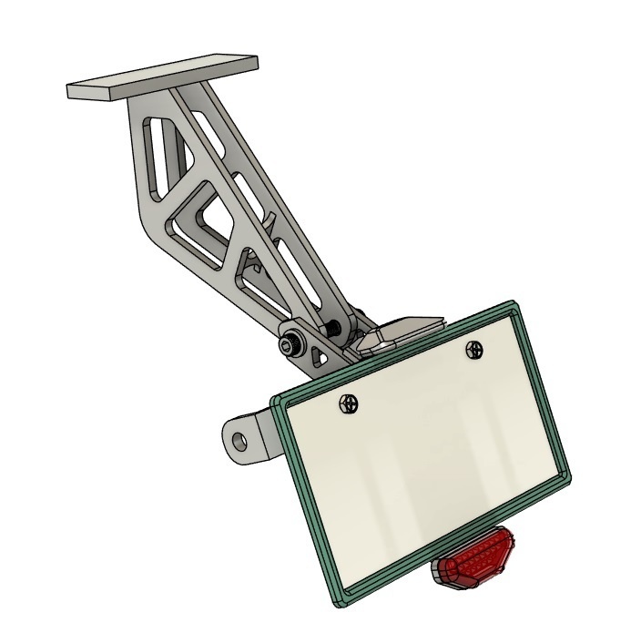 1/12 オートバイ用汎用ナンバープレートステー 3Dプリンタ出力未塗装キット