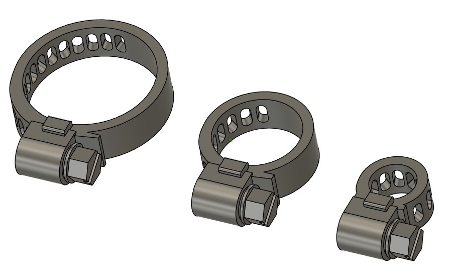 1/12 ホースバンド(ねじ式)セット 3Dプリンタ出力未塗装キット