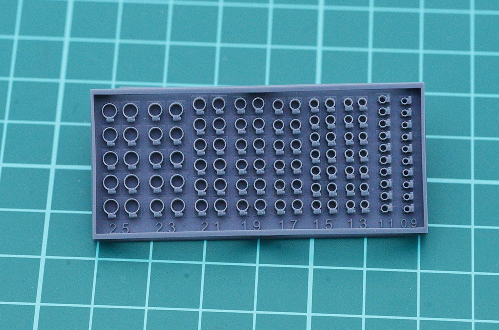 1/12 ホースバンド(ねじ式)セット 3Dプリンタ出力未塗装キット