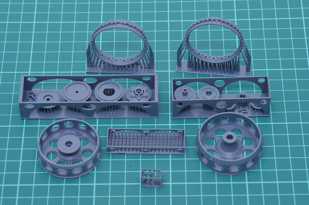1/12　ワイヤースポークホイール用ハブ、リムセット_750RS(ZⅡ)サイズ　3Dプリンタ出力未塗装キット