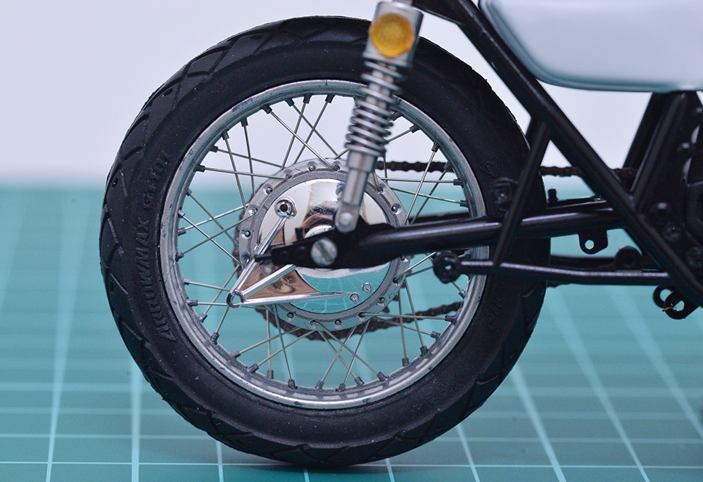 1/12 ワイヤースポークホイール用ハブ、リムセット_750RS(ZⅡ)サイズ 3Dプリンタ出力未塗装キット