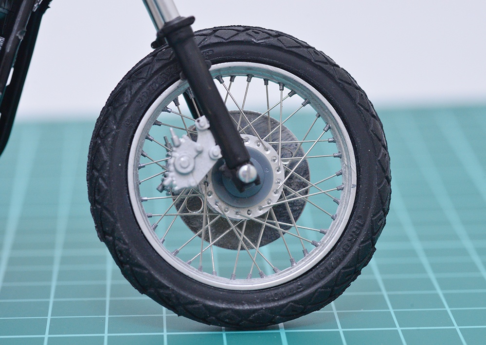 1/12 ワイヤースポークホイール用ハブ、リムセット_750RS(ZⅡ)サイズ 3Dプリンタ出力未塗装キット