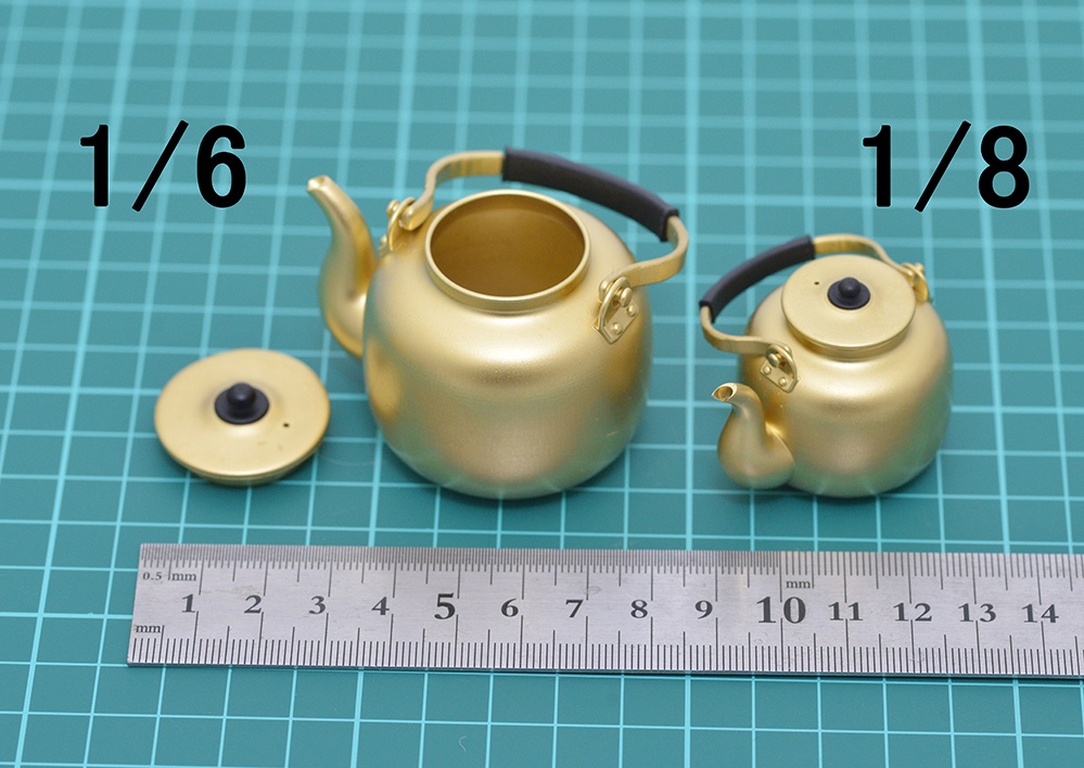 1/6 ヤカンミニチュア 3Dプリンタ出力未塗装キット (1/8もあり)