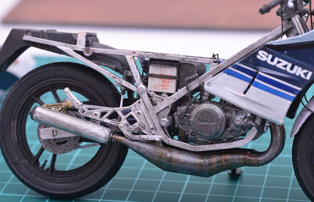 1/12 RG250Γ(T社)用チェーン、スプロケット、バッテリー 3Dプリンタ出力未塗装キット