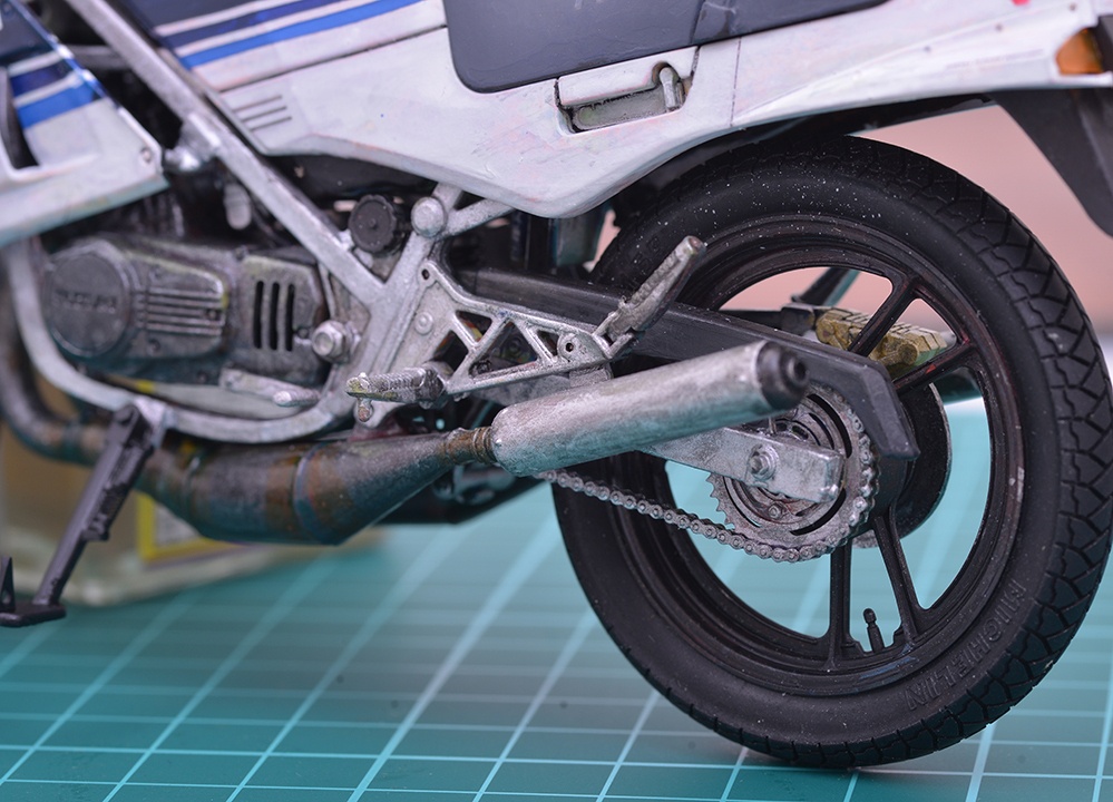 1/12 RG250Γ(T社)用チェーン、スプロケット、バッテリー 3Dプリンタ出力未塗装キット