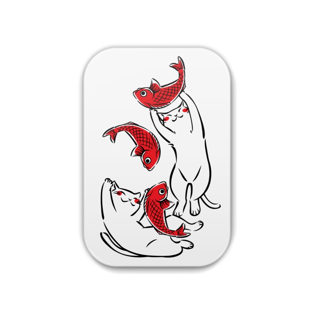 和風猫(缶バッチ)