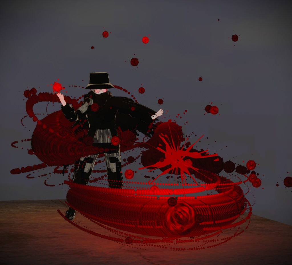 【VRChat想定/MA対応】浮遊血液爆散パーティクル P-002