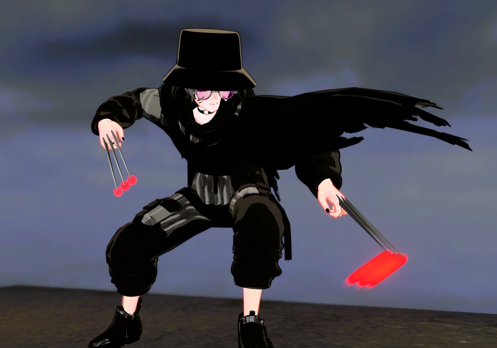 【VRChat想定/MA対応】すごく硬い金属の爪ギミック G-011
