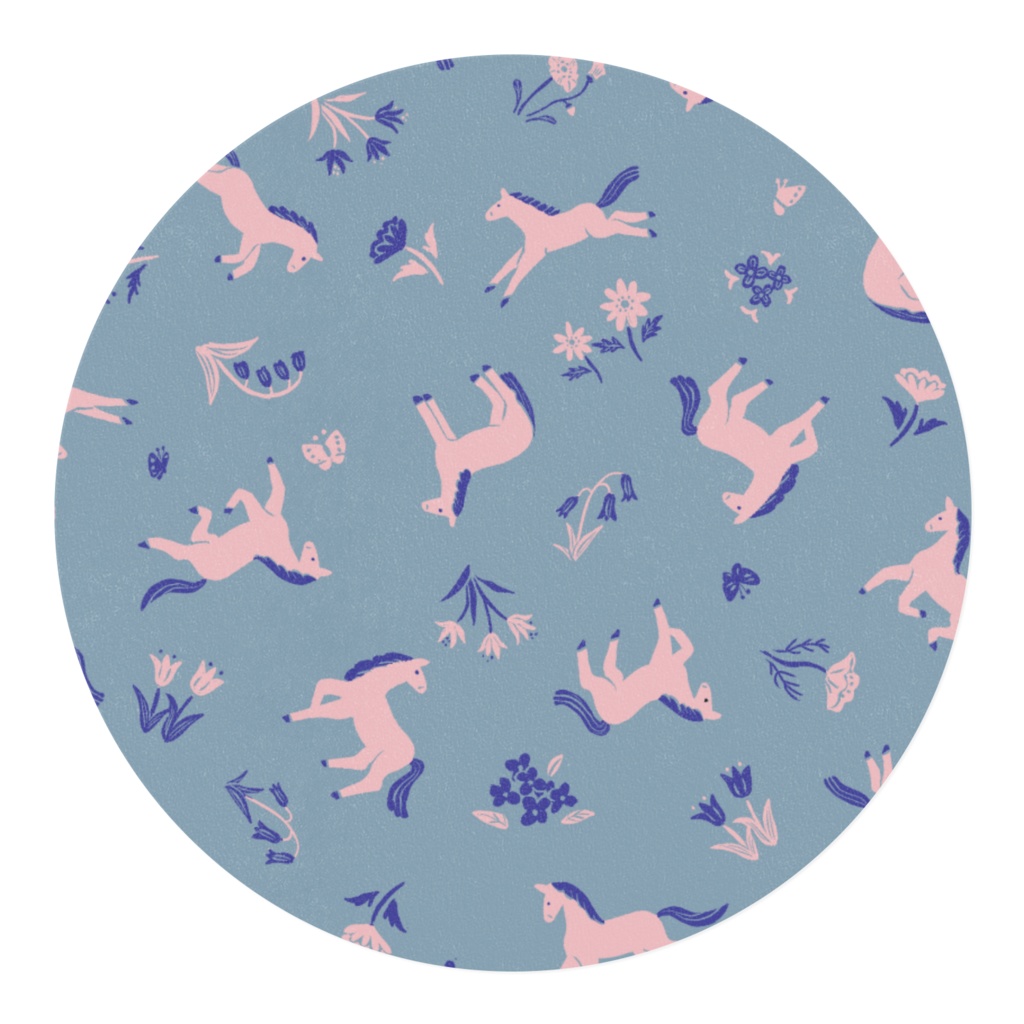 ボタニカル馬マスキングテープ(ブルー)