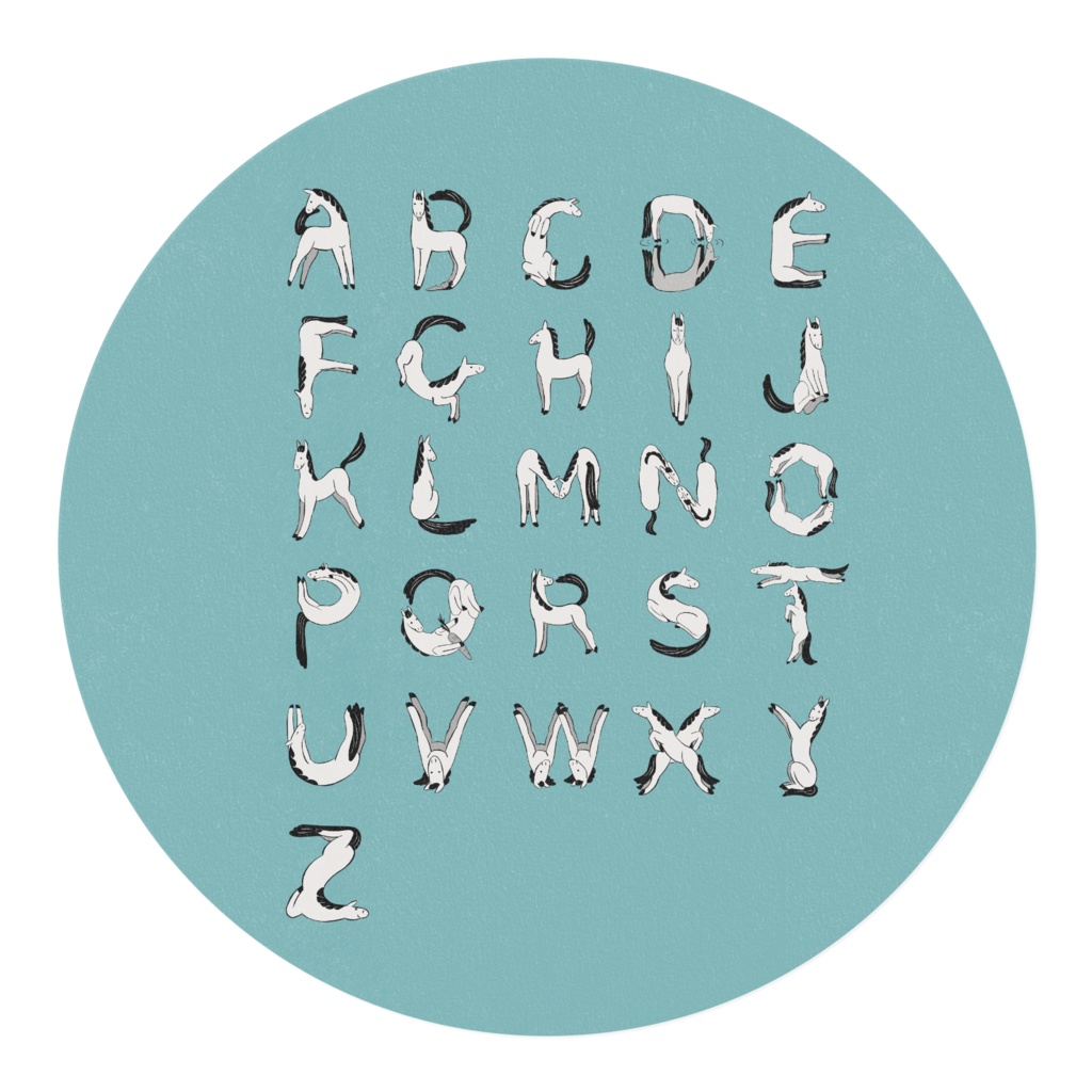 馬アルファベットマスキングテープ(ミントグリーン)