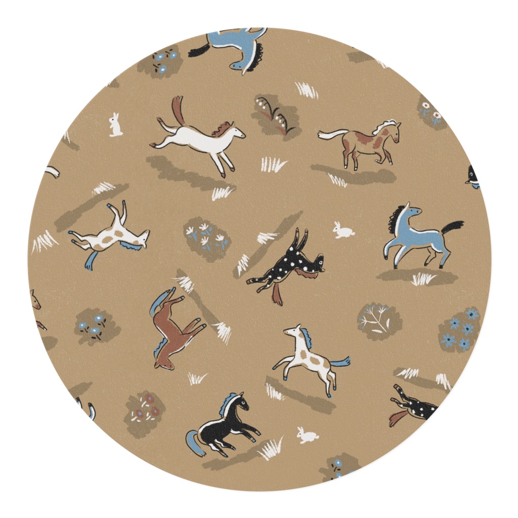 草原の馬マスキングテープ(茶)