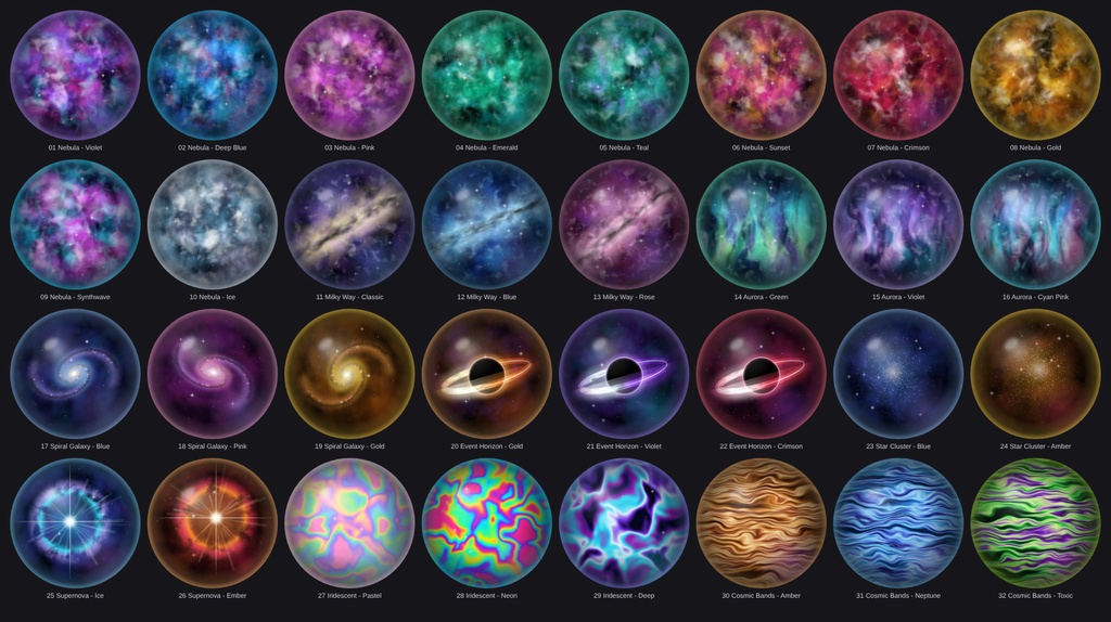 Galaxy Matcaps - 32 Matcaps