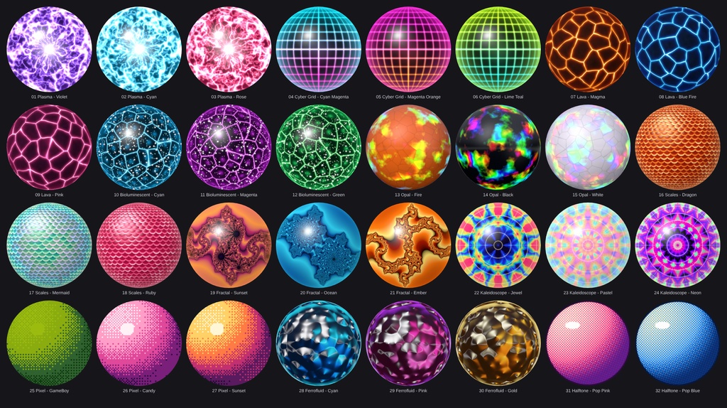 Exotic Matcap Pack - 32 Matcaps