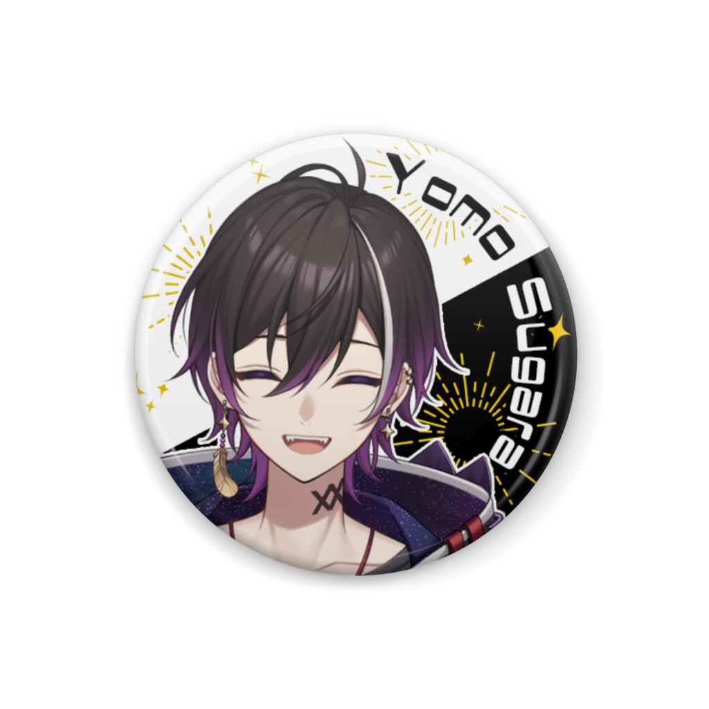 【夜百すがら】缶バッジ(笑顔)〈32㎜/57㎜/76㎜〉