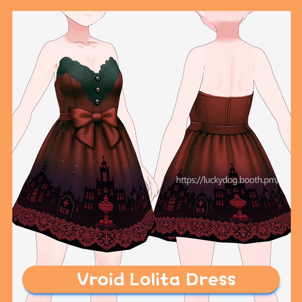 [Vroid] Lolita Dress #2｜ハロウィンゴシックロリータ
