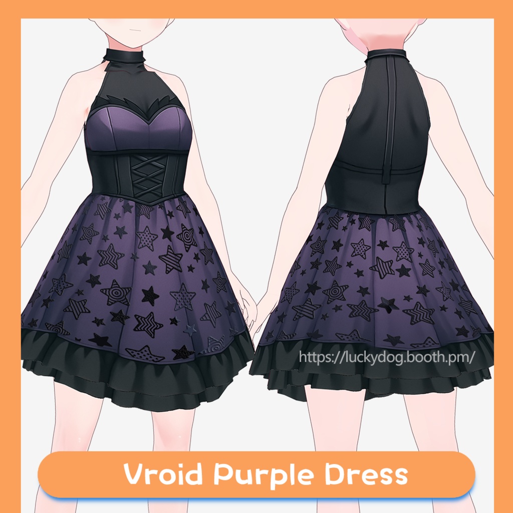 [Vroid] Purple Dress #1 ｜ゴシックスターハルタードレス