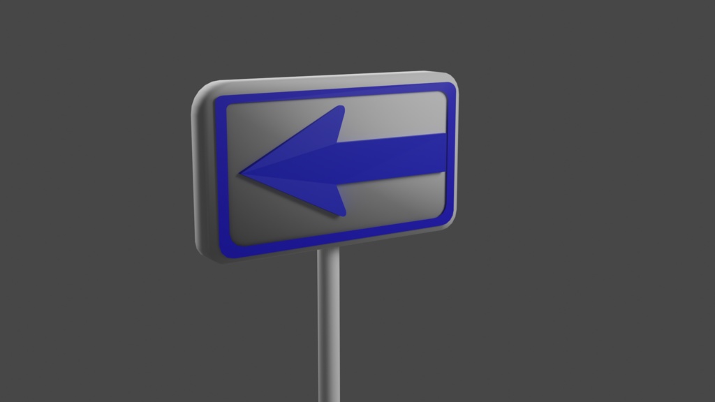 標識(左折可)ゲーム素材VRC素材