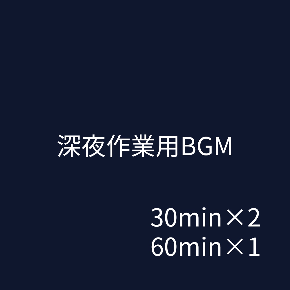 【作業用BGM 3曲セット(合計120分)】30分×2+60分|集中を邪魔しないループ音楽(生成AI音源)