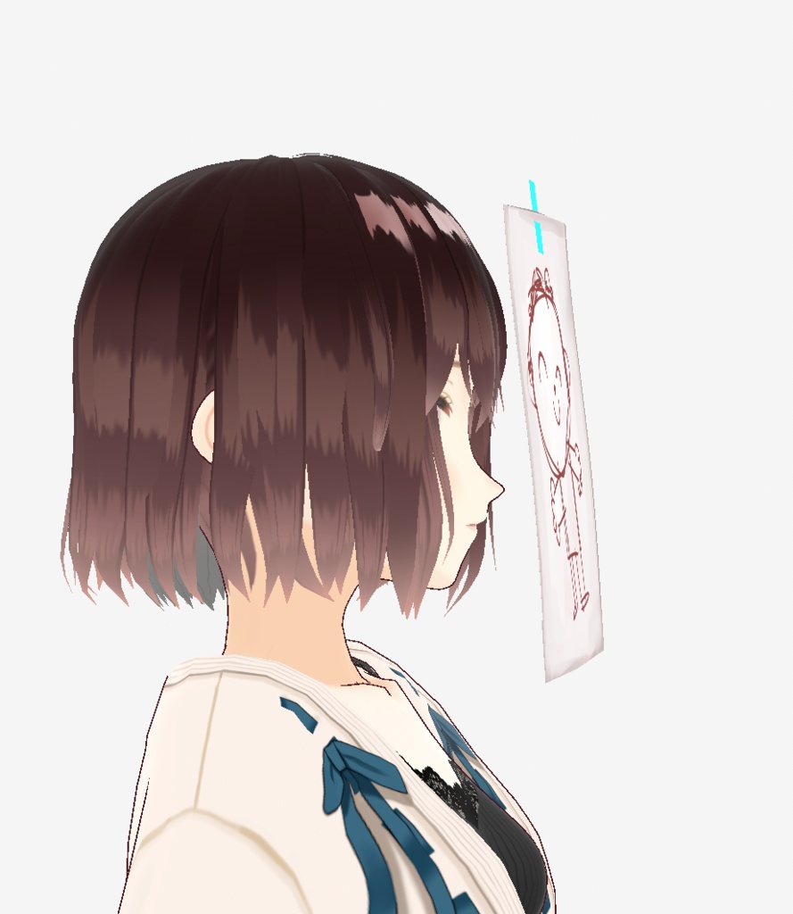 (VRoid正式版/アホ毛)ブルアカの先生の似顔絵貼り紙【Unofficial BA Sensei's portrait paper on face】