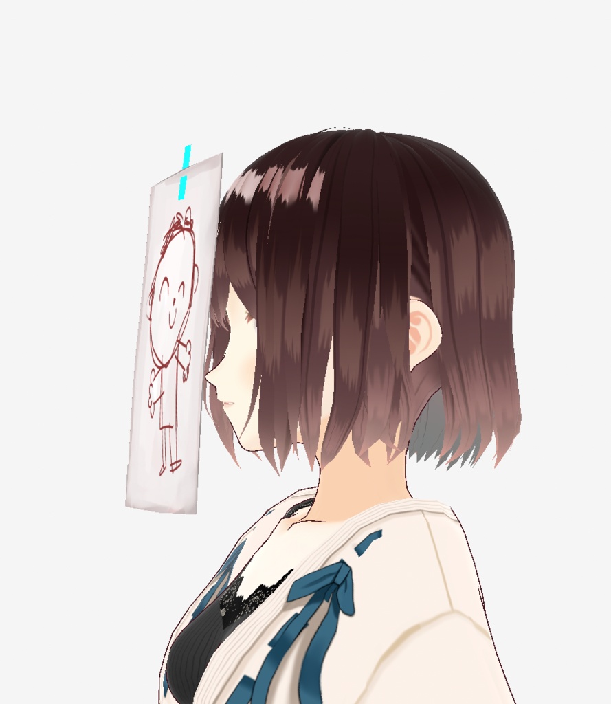 (VRoid正式版/アホ毛)ブルアカの先生の似顔絵貼り紙【Unofficial BA Sensei's portrait paper on face】