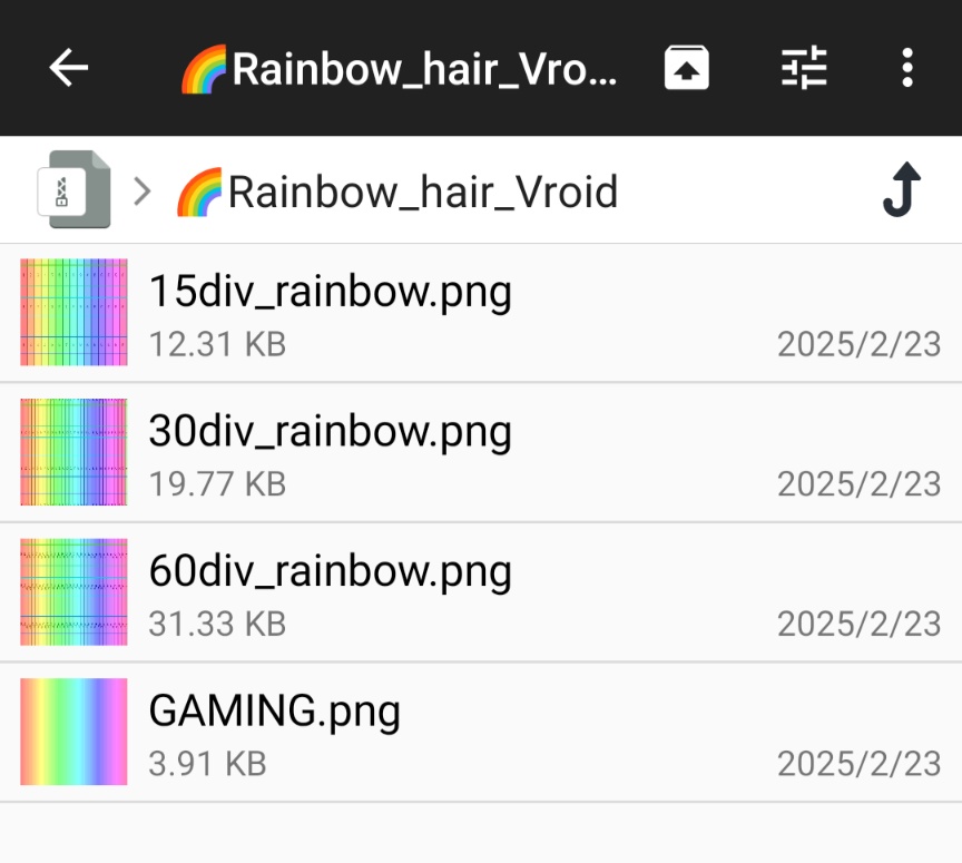 【FreeDL】(.png)VRoidレインボー位置合わせ髪