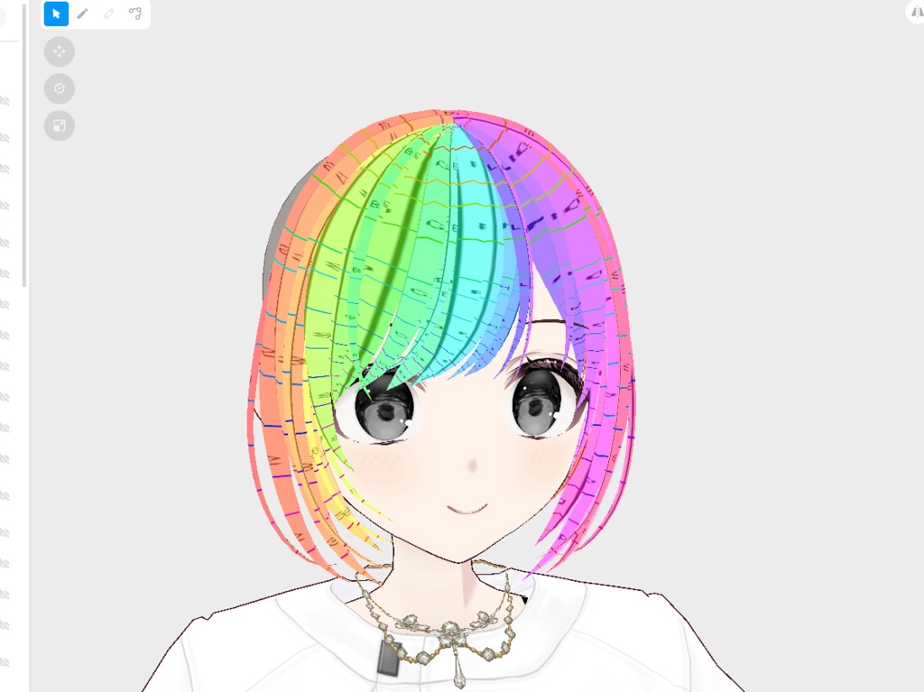 【FreeDL】(.png)VRoidレインボー位置合わせ髪