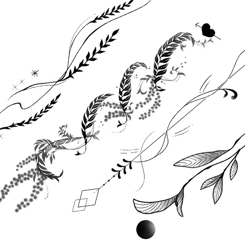 リーフラインのタトゥーテクスチャ4種セット