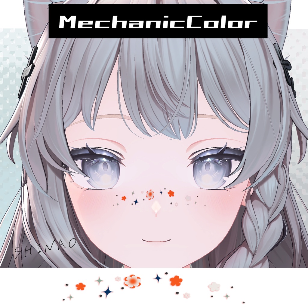 【6アバター対応】フェイスステッカー6色セット/無料あり