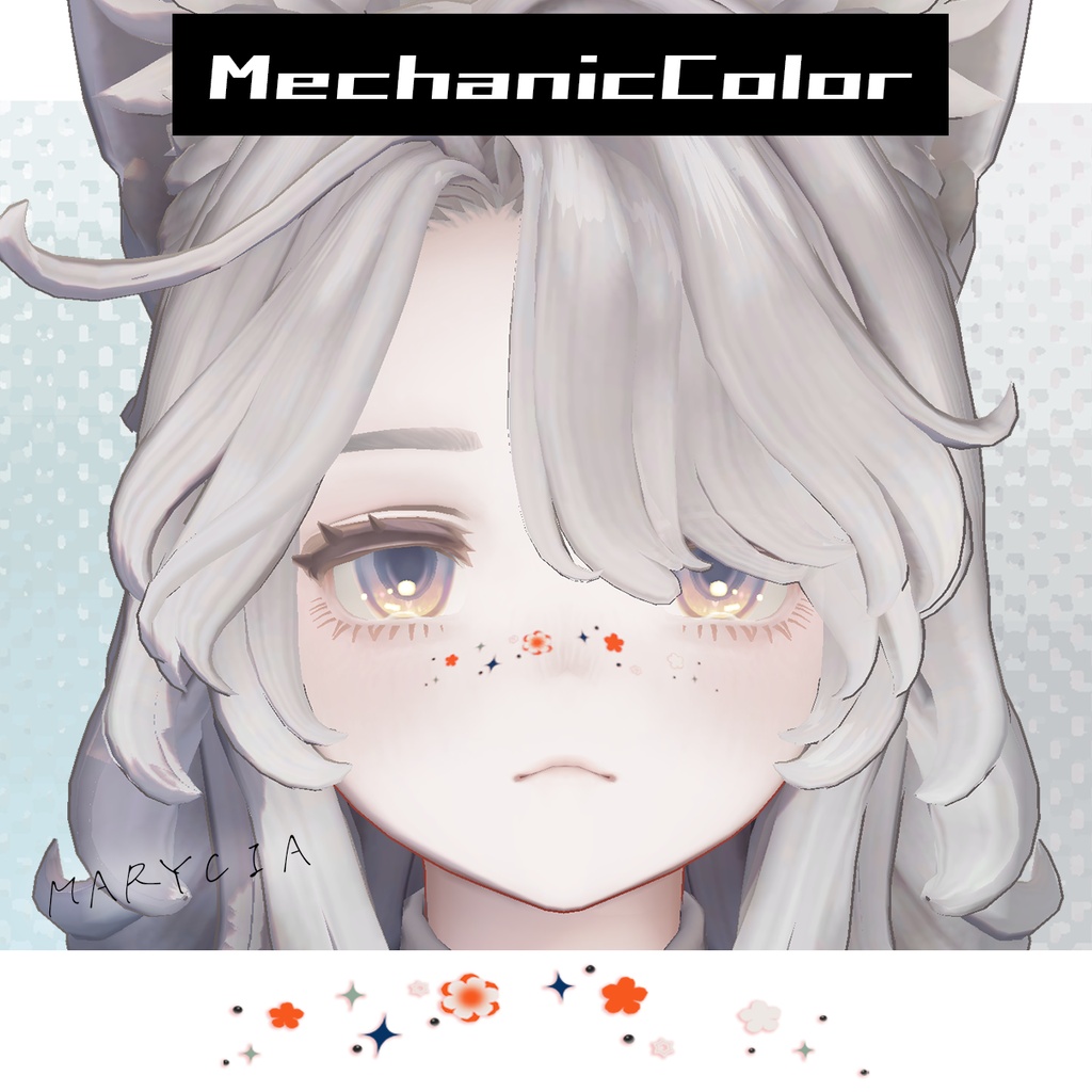 【6アバター対応】フェイスステッカー6色セット/無料あり