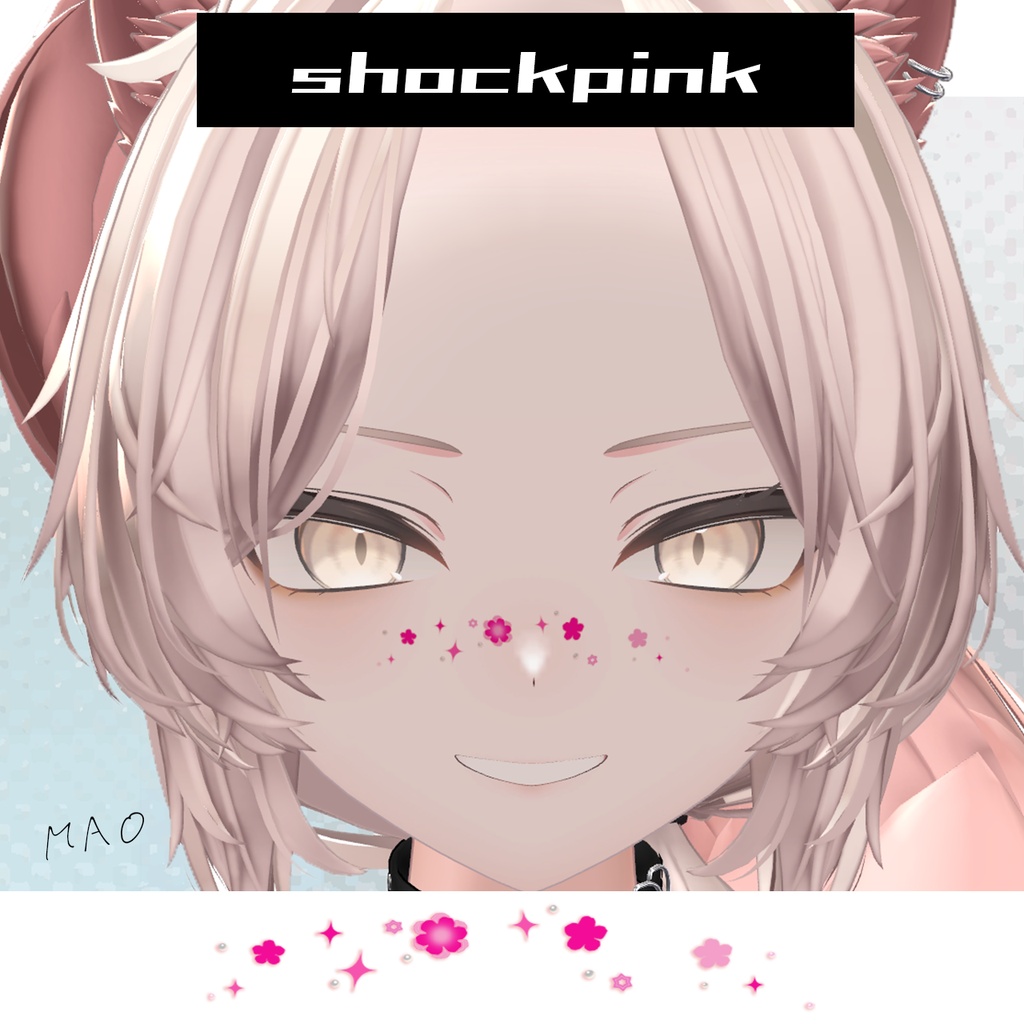 【6アバター対応】フェイスステッカー6色セット/無料あり