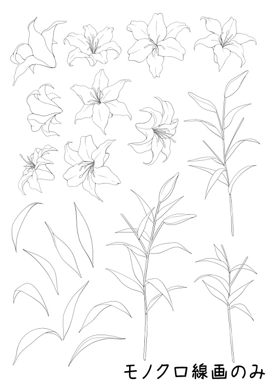 ゆりブラシ&画像素材