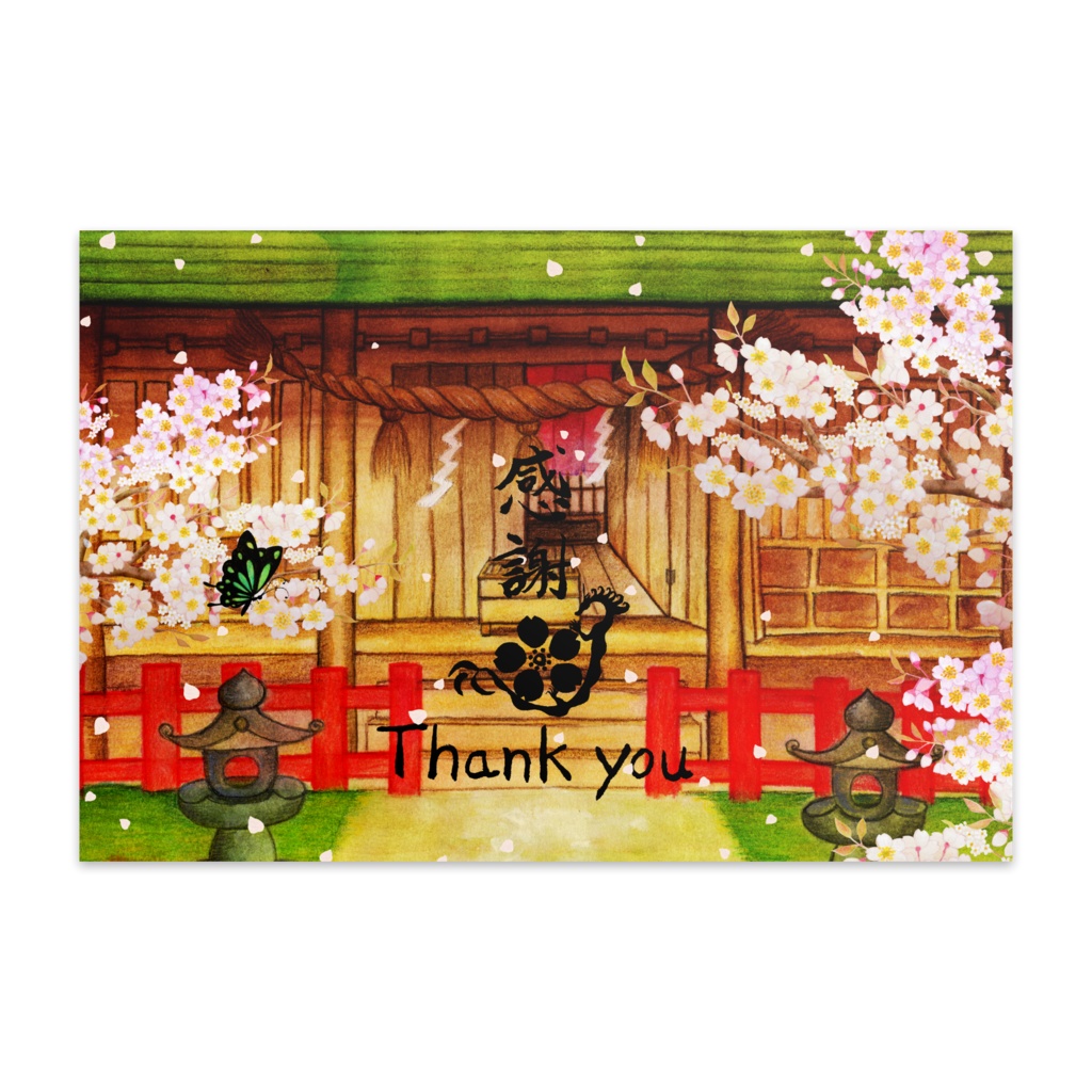 桜咲く神社・ポストカード10枚セット