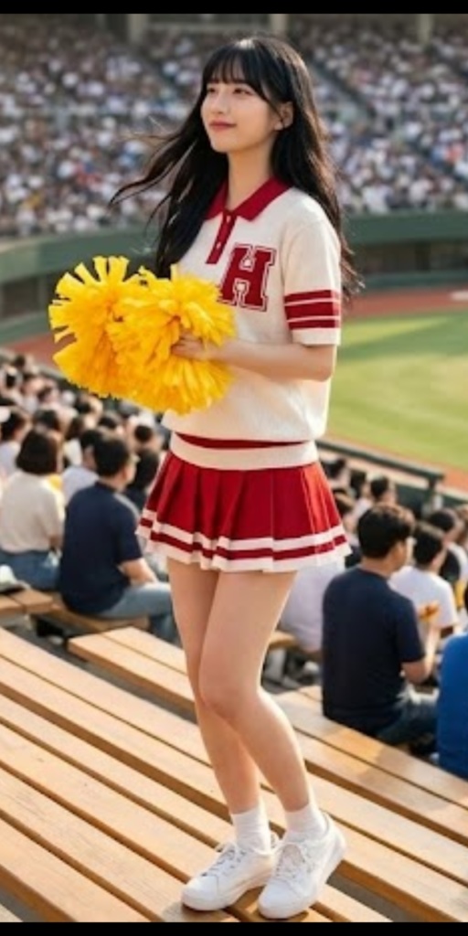 昭和チアガール応援ダンスその２（ＡＩ生成・３分動画）